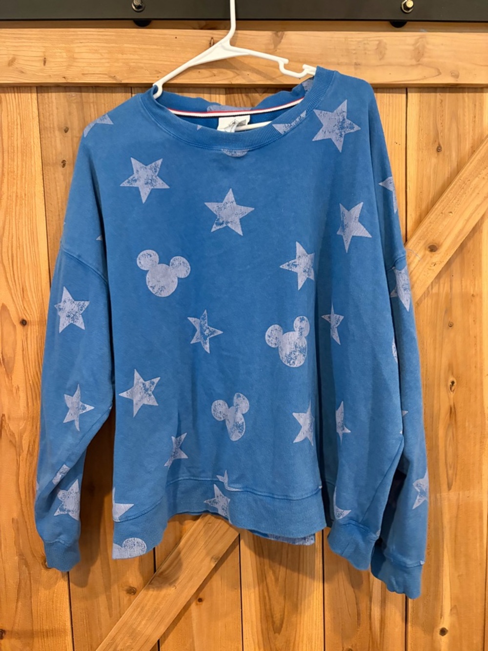 Blue Star & Mickey Head Pullover Sweatshirt